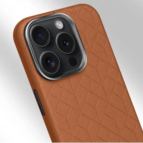 Шкіряний чохол Carved with MagSafe для Apple iPhone 16 Pro (6.3"), Orange