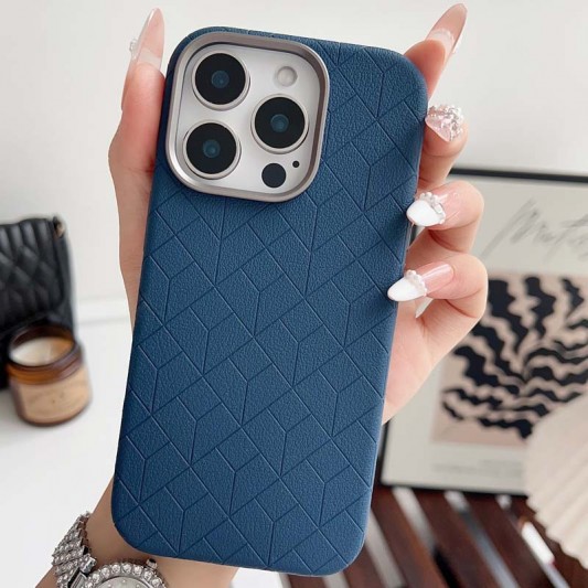 Кожаный чехол Carved with MagSafe для Apple iPhone 16 Pro (6.3") Blue - изображение 1