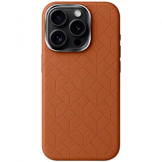 Кожаный чехол Carved with MagSafe для Apple iPhone 16 Pro Max (6.9"), Orange