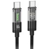 Кабель зарядки Hoco U116 Transparent Discovery Edition 60W Type-C to Type-C (1.2m), Black