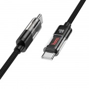 Дата кабель Hoco U116 Transparent Discovery Edition 60W Type-C to Type-C (1.2m), Black