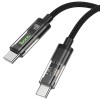 Кабель зарядки Hoco U116 Transparent Discovery Edition 60W Type-C to Type-C (1.2m), Black