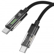 Дата кабель Hoco U116 Transparent Discovery Edition 60W Type-C to Type-C (1.2m), Black