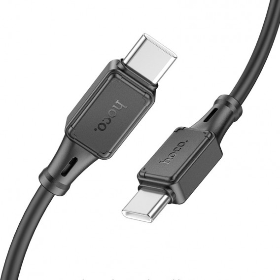 Кабель зарядки Hoco X101 Assistant 60W Type-C to Type-C (1m), Black
