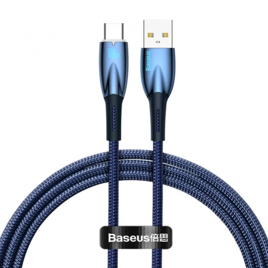 Дата кабель Baseus Glimmer Series Fast Charging Data Cable USB для Type-C 100W 2m (CADH00050), Blue