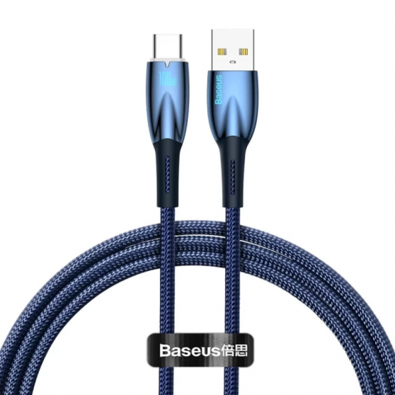 Дата кабель Baseus Glimmer Series Fast Charging Data Cable USB для Type-C 100W 2m (CADH00050), Blue