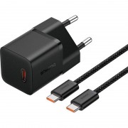 Блок живлення Baseus GaN5 Fast Charger (mini) PD25W (1USB-C) + кабель Type-C to Type-C (P10110909113) Cluster Black
