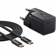 Зарядное устройство Baseus GaN5 Fast Charger (mini) 1C 25W + Type-C to Type-C (P10110909113), Cluster Black