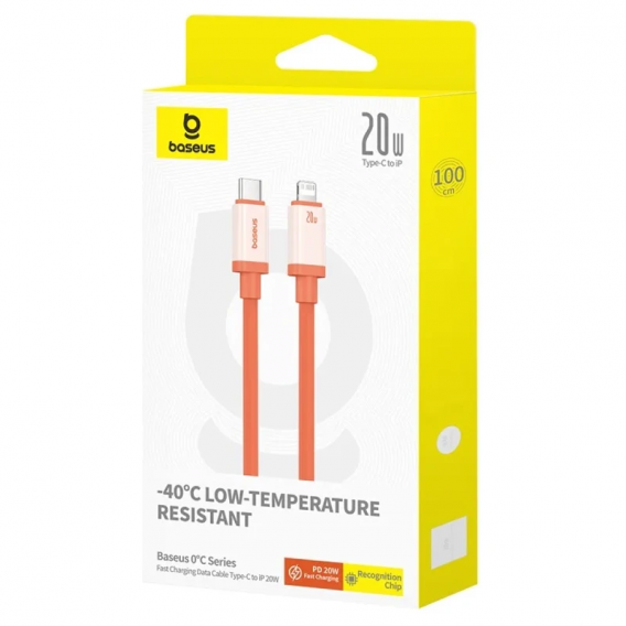 Дата кабель Baseus 0°C Series Fast Charging Type-C to Lightning 20W (1m) (P10368802731), Canyon Coral