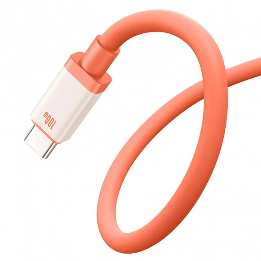 Дата кабель Baseus 0°C Series Fast Charging Type-C to Type-C 100W (1m) (P10368800731) Canyon Coral - зображення 3 