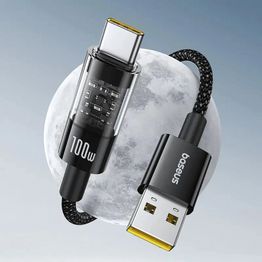 Кабель зарядки Baseus Gem Fast Charging USB to Type-C 100W (2m) (P10373002111), Cluster Black - изображение 1