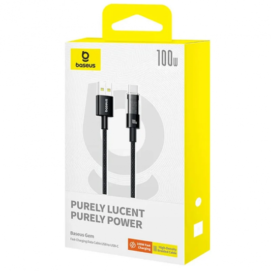 Кабель зарядки Baseus Gem Fast Charging USB to Type-C 100W (2m) (P10373002111), Cluster Black - изображение 2