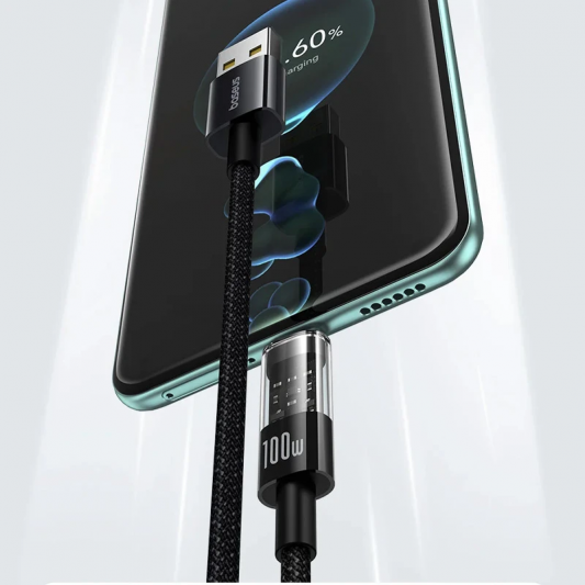 Кабель зарядки Baseus Gem Fast Charging USB to Type-C 100W (2m) (P10373002111), Cluster Black - изображение 4