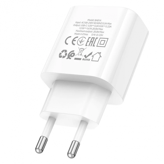 СЗУ Borofone BA81A PD20W (1USB-C) White - изображение 3