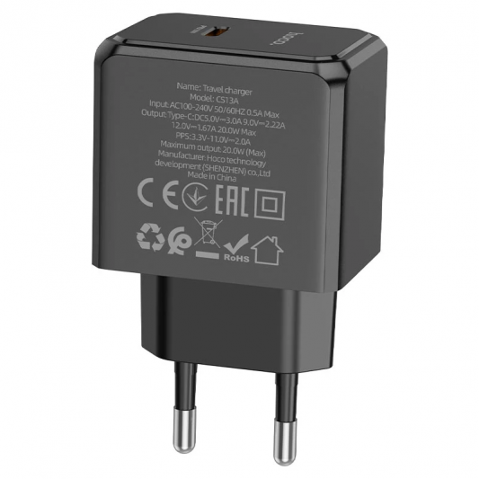СЗУ HOCO CS13A Ocean PD20W (1USB-C) Black - изображение 2