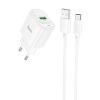Блок живленя Hoco C140A Smart QC3.0 (1USB/3A) + Type-C, White