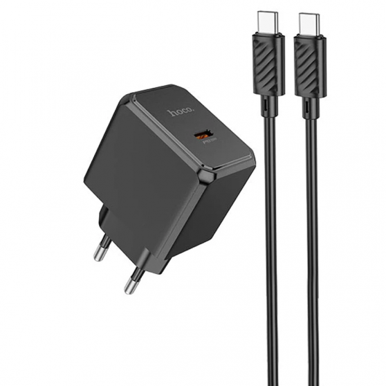 Блок питания HOCO CS13A Ocean PD20W (1USB-C) + Type-C to Type-C, Black