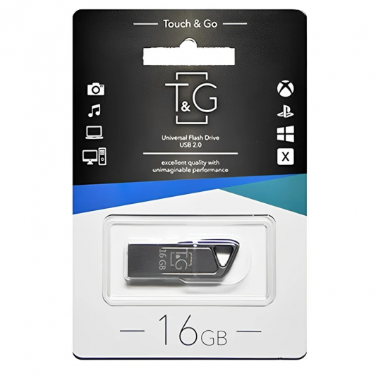 Флеш-драйв USB 3.0 Flash Drive T&G 114 Metal Series 16GB Чорний - зображення 1 