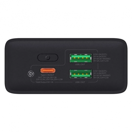 Портативное ЗУ Power Bank Baseus Adaman2 Digital Display 30W VOOС OS 20000 mAh (PPAD050101) Black - изображение 7