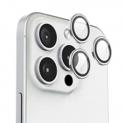 Защитное стекло BlueO Metal на камеру для Apple iPhone 16 Pro / 16 Pro Max / 15 Pro / 15 Pro Max, Серебряный / Silver