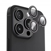 Защитное стекло BlueO Metal на камеру для Apple iPhone 16 Pro / 16 Pro Max / 15 Pro / 15 Pro Max, Черный / Black