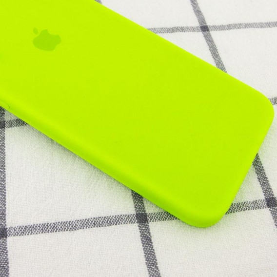 Чохол Silicone Case Square Full Camera Protective (AA) для Apple iPhone 7/8/SE (2020) (4.7"), Салатовий / Neon green