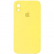 Чехол Silicone Case Square Full Camera Protective (AA) для Apple iPhone XR (6.1") Желтый / Yellow