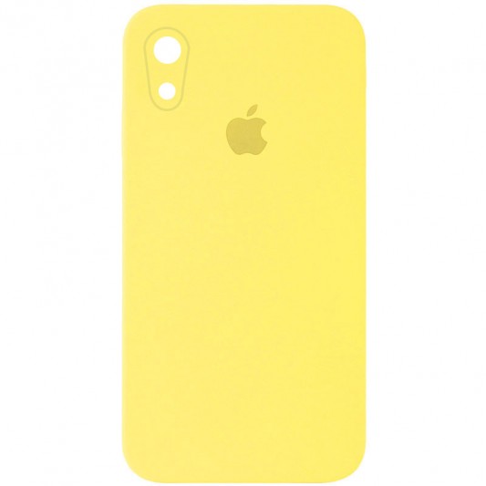 Чехол Silicone Case Square Full Camera Protective (AA) для Apple iPhone XR (6.1") Желтый / Yellow
