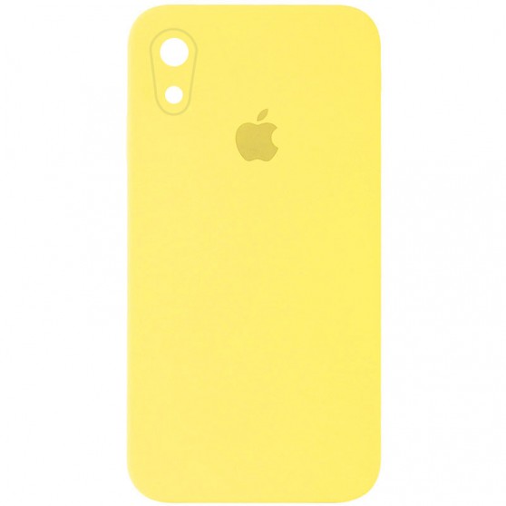 Чохол Silicone Case Square Full Camera Protective (AA) для Apple iPhone XR (6.1") Жовтий / Yellow