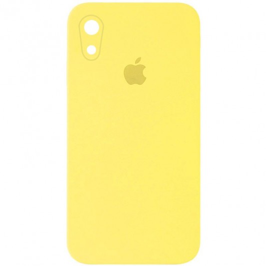 Чехол Silicone Case Square Full Camera Protective (AA) для Apple iPhone XR (6.1") Желтый / Yellow