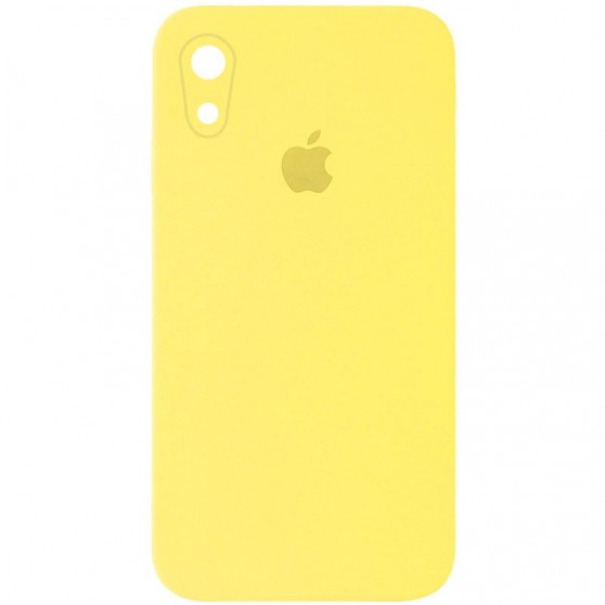 Чехол Silicone Case Square Full Camera Protective (AA) для Apple iPhone XR (6.1") Желтый / Yellow