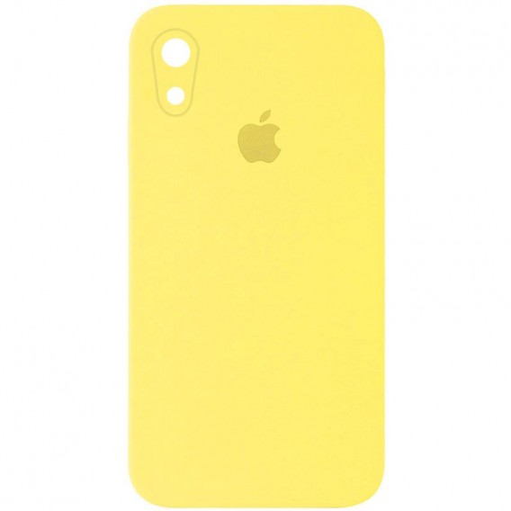 Чехол Silicone Case Square Full Camera Protective (AA) для Apple iPhone XR (6.1"), Желтый / Yellow