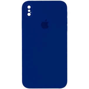 Чохол Silicone Case Square Full Camera Protective (AA) для Apple iPhone XS Max (6.5") Синій / Deep navy Чохол Silicone Case Square Full Camera Protective (AA) для Apple iPhone XS Max (6.5") Синій / Deep navy