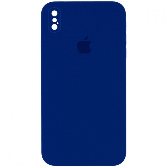 Чохол Silicone Case Square Full Camera Protective (AA) для Apple iPhone XS Max (6.5"), Синій / Deep navy