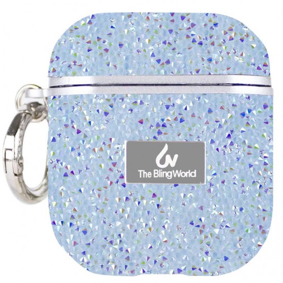 TPU чехол Bling World Rock Diamond для наушников AirPods 1/2 Голубой