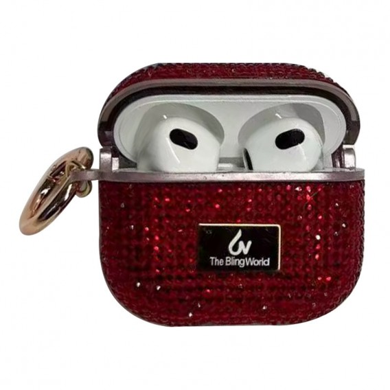 TPU чохол Bling World Rock Diamond для навушників AirPods 3, Червоний