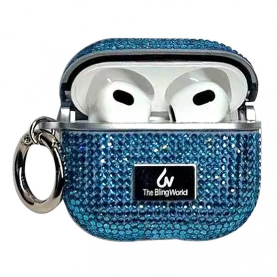 TPU чохол Bling World Rock Diamond для навушників AirPods Pro / Airpods Pro 2 Блакитний