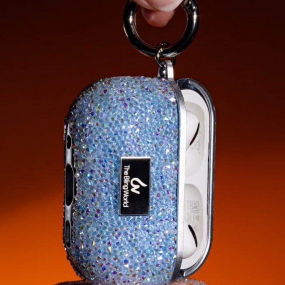 TPU чехол Bling World Rock Diamond для наушников AirPods Pro / Airpods Pro 2, Голубой