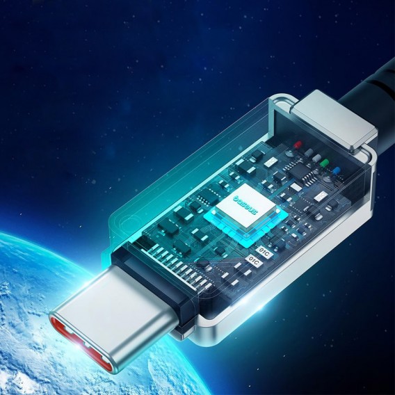 Кабель юсб Baseus Unbreakable Series Fast Charging Type-C to Type-C 100W 1m (P10355800111-0), Stellar White