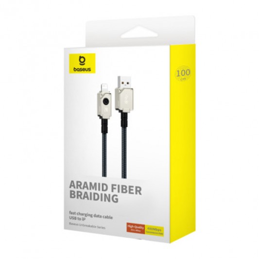 Дата кабель Baseus Unbreakable Series Fast Charging USB to Lightning 2.4A 1m (P10355802111-0) Stellar White - изображение 5