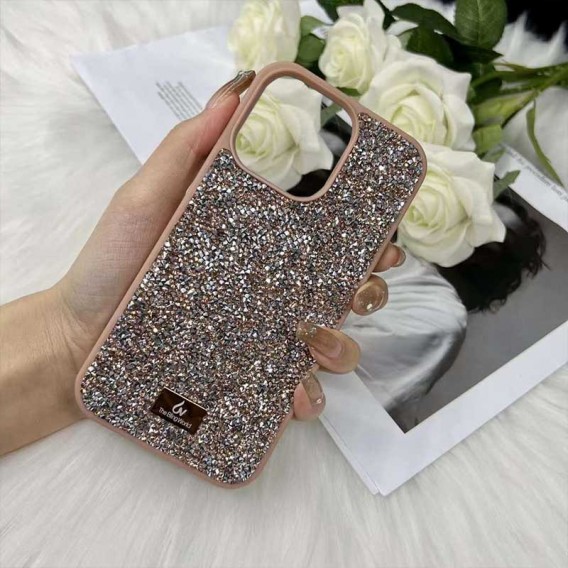 TPU чохол Bling World Rock Diamond для Apple iPhone 15 Pro (6.1"), Рожевий
