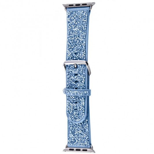 Ремінець Bling World Rock Diamond для Apple Watch 42(ser.1-3)/44/45/46/49mm Блакитний