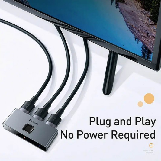Переходник HUB Baseus Matrix HDMI Switcher (CAHUB-BC0G), Space Gray - изображение 3