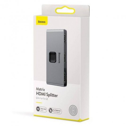 Переходник HUB Baseus Matrix HDMI Switcher (CAHUB-BC0G), Space Gray - изображение 5