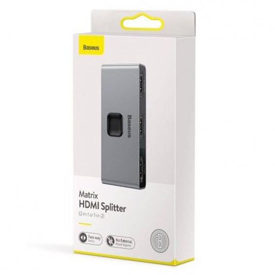 Перехідник HUB Baseus Matrix HDMI Switcher (CAHUB-BC0G), Space Gray