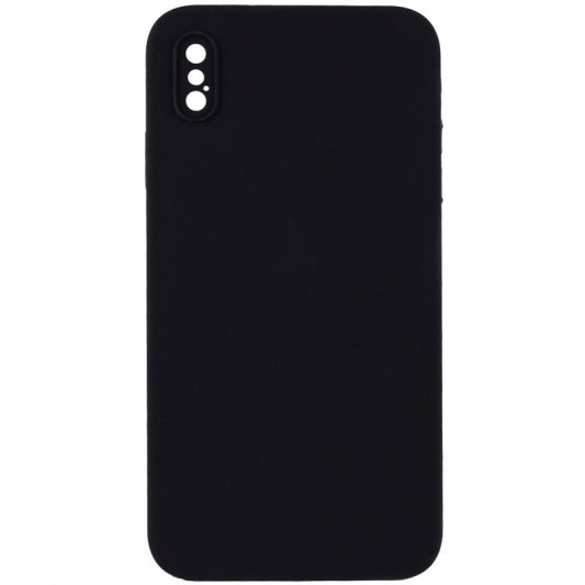 Silicone Case Square Full Camera Protective (AA) NOLOGO для Apple iPhone XS Max (6.5") Черный / Black