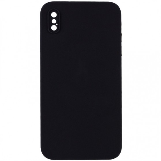 Silicone Case Square Full Camera Protective (AA) NOLOGO для Apple iPhone XS Max (6.5") Черный / Black