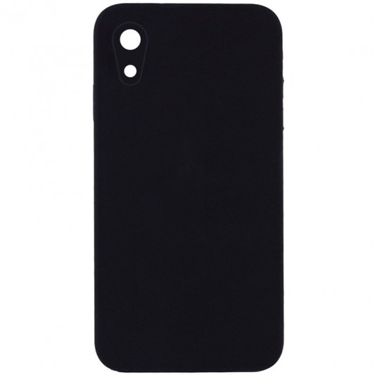 Silicone Case Square Full Camera Protective (AA) NOLOGO для Apple iPhone XR (6.1") Черный / Black