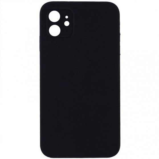Silicone Case Square Full Camera Protective (AA) NOLOGO для Apple iPhone 11 (6.1") Черный / Black