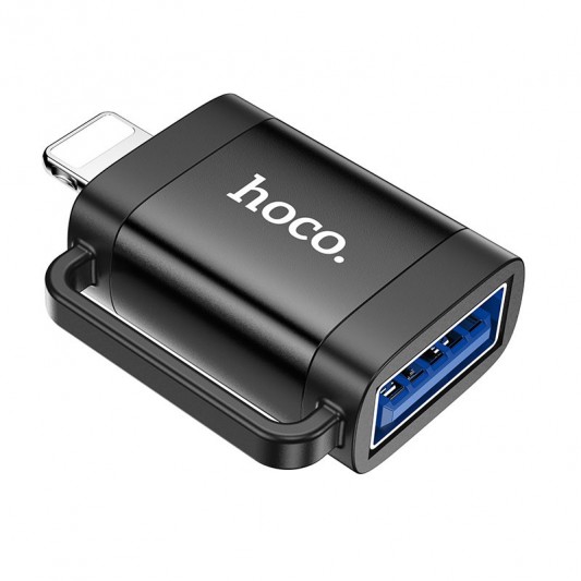 Перехідник Hoco UA31A OTG Lightning male to USB female Black - зображення 1 